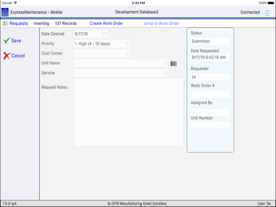 ExpressMaintenance Mobile iPad screenshot