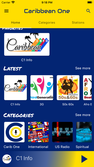 Caribbean One Radio iPhone screenshot 6 - Music app