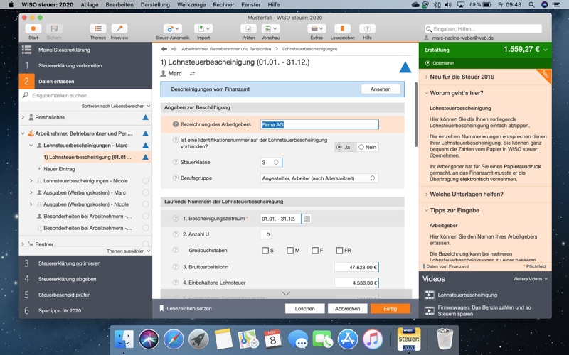 WISO steuer: 2020 Screenshot