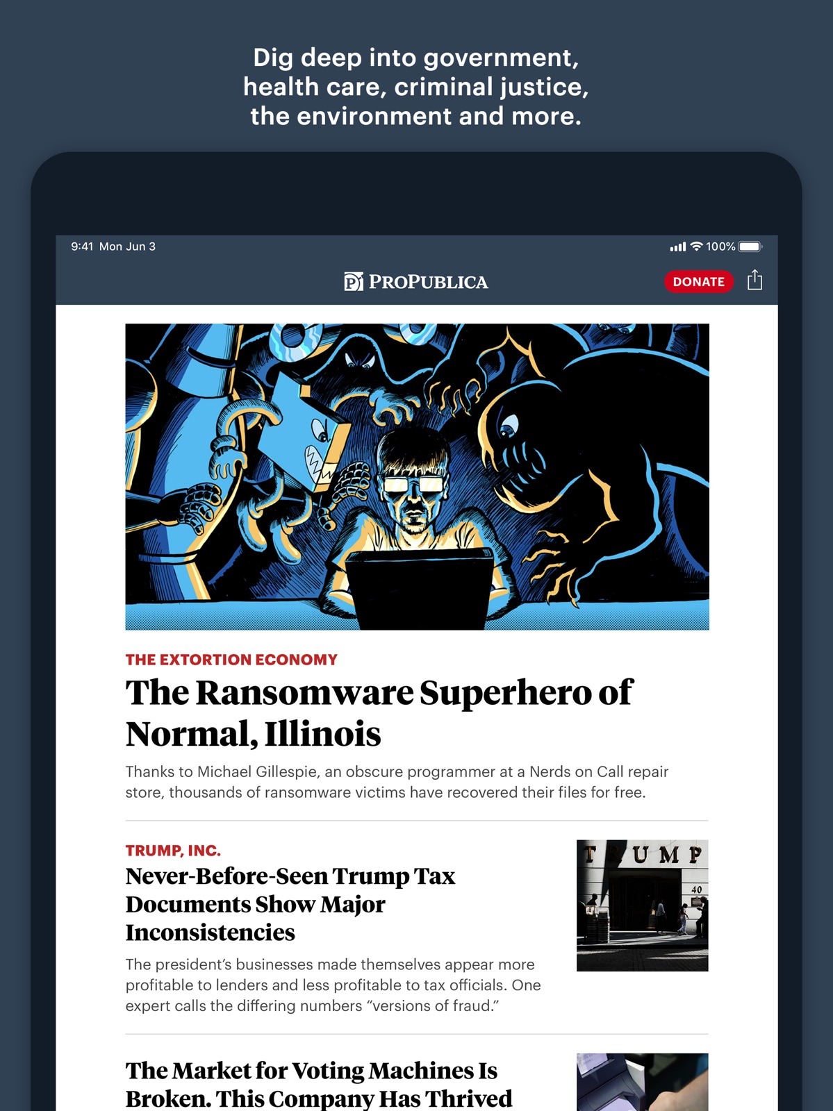 ProPublica ipad screenshot 2