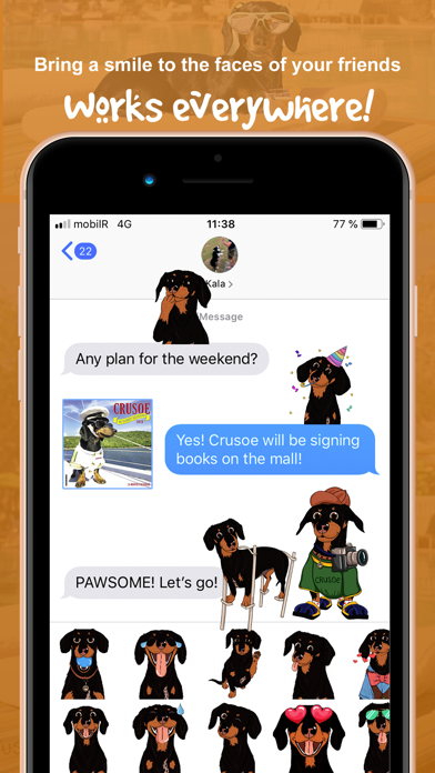 CrusoeMoji - Dachshund stickerのおすすめ画像6