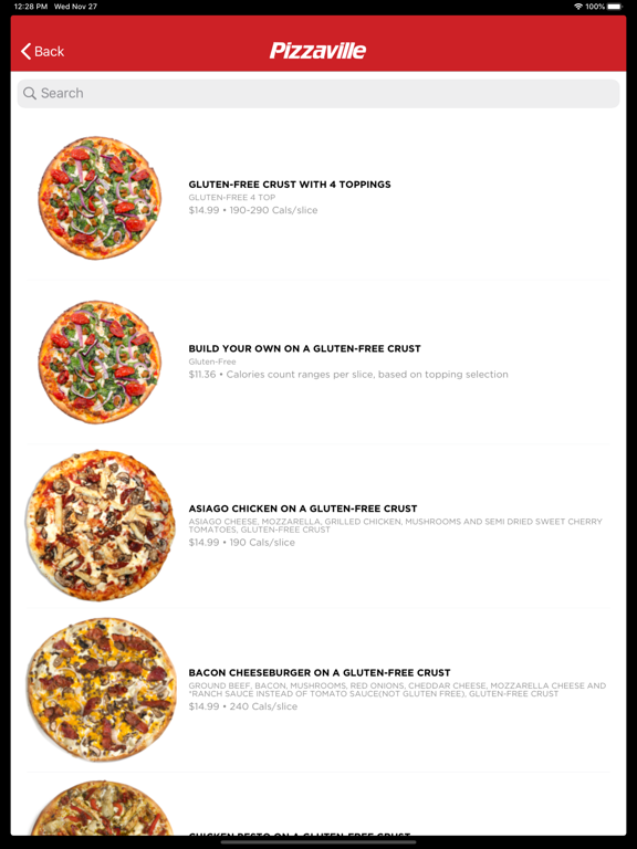 Pizzaville iPad screenshot 2 - Food & Drink app