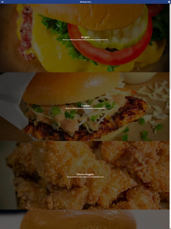 30A Burger | Pickup & Delivery iPad screenshot 2 - Lifestyle app