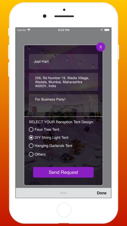 Reception Tent Design Customer screenshot-4
