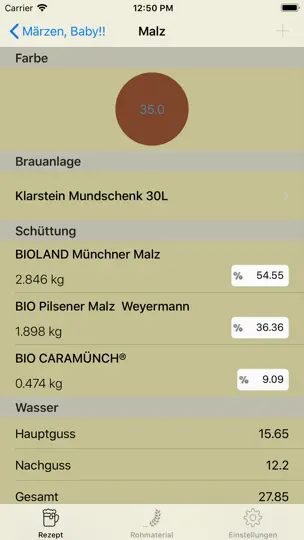 Screenshot von Brauhelfer 2 auf dem iPhone 4