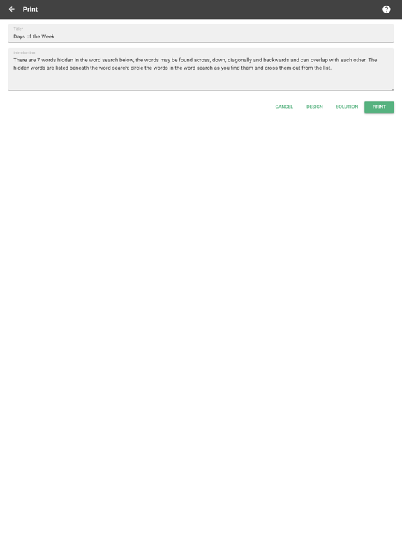 Word Search Maker iPad screenshot 7 - Education app