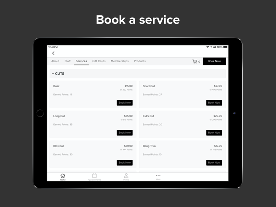 Scout's Barbershop iPad screenshot 3 - Lifestyle app