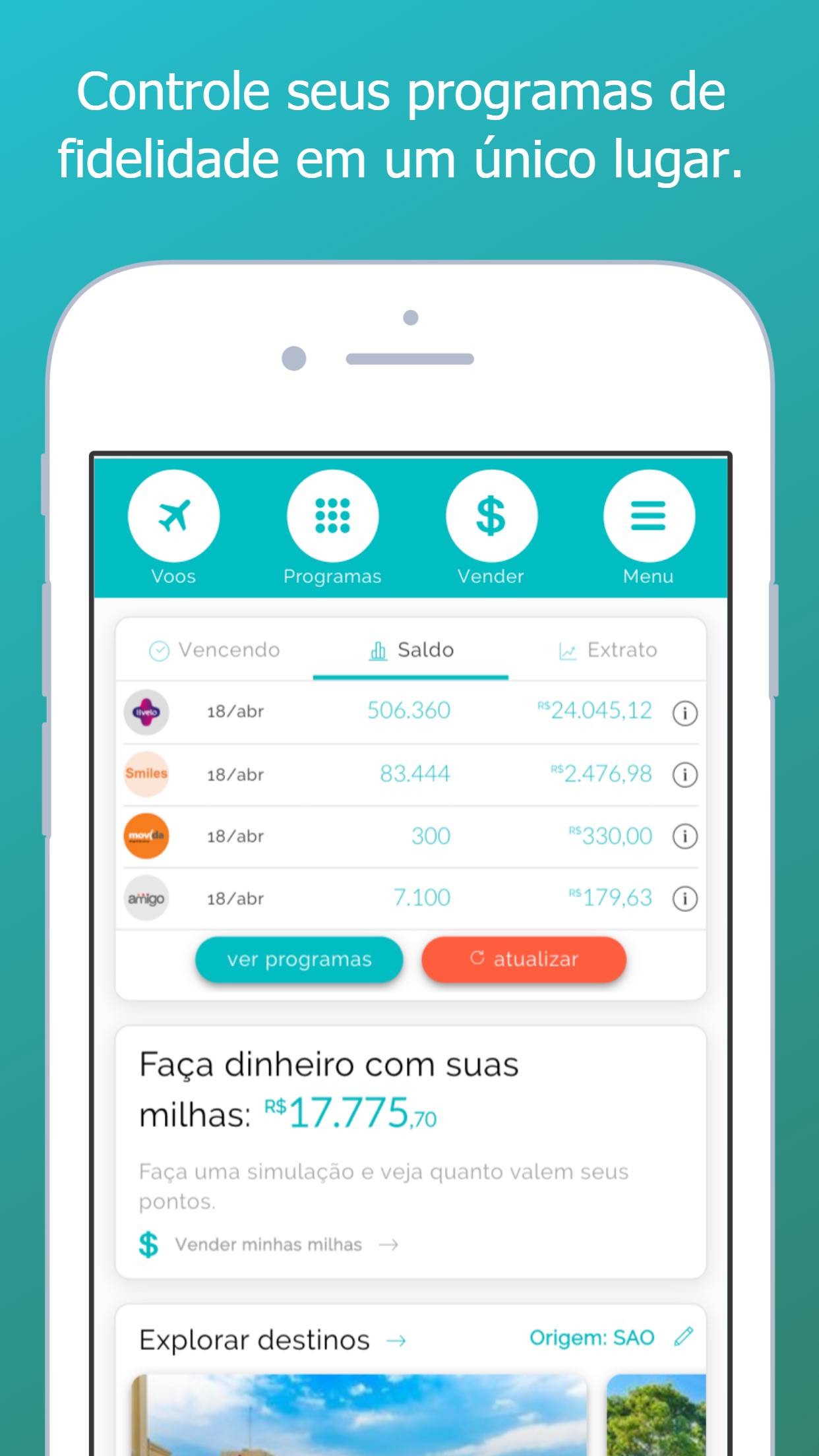 Screenshot do app Oktoplus -Controle seus pontos