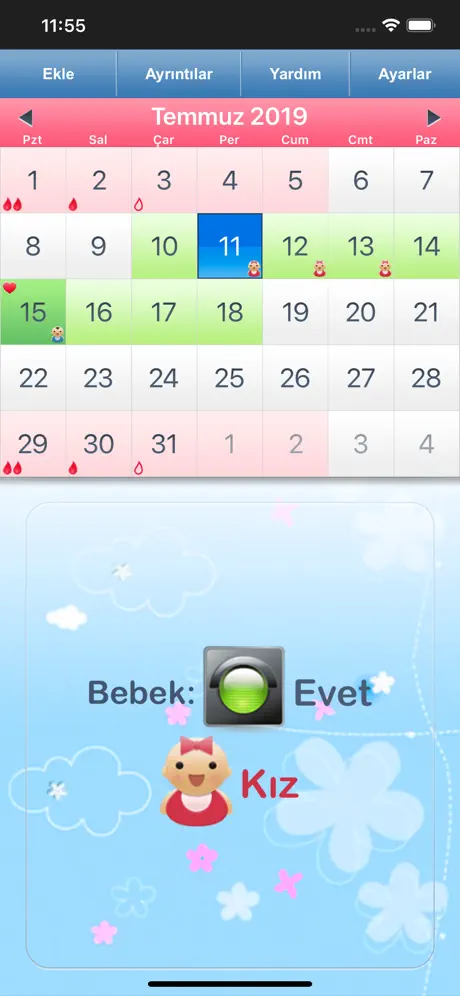 Regl ve Yumurtlama Takvimi.