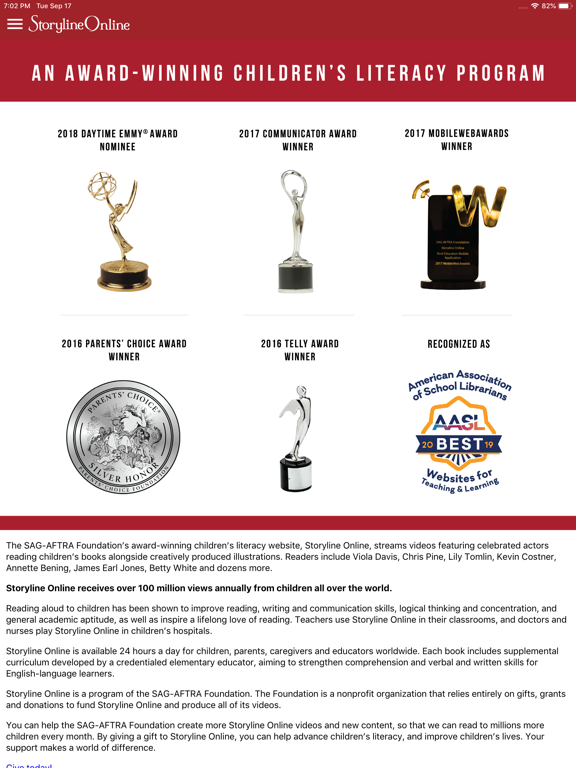 Storyline Online iPad screenshot 5 - Education app