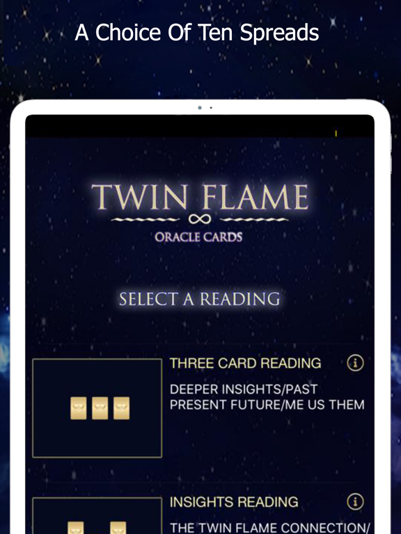 Twin Flame Oracle Cards iPad screenshot 3 - Entertainment app