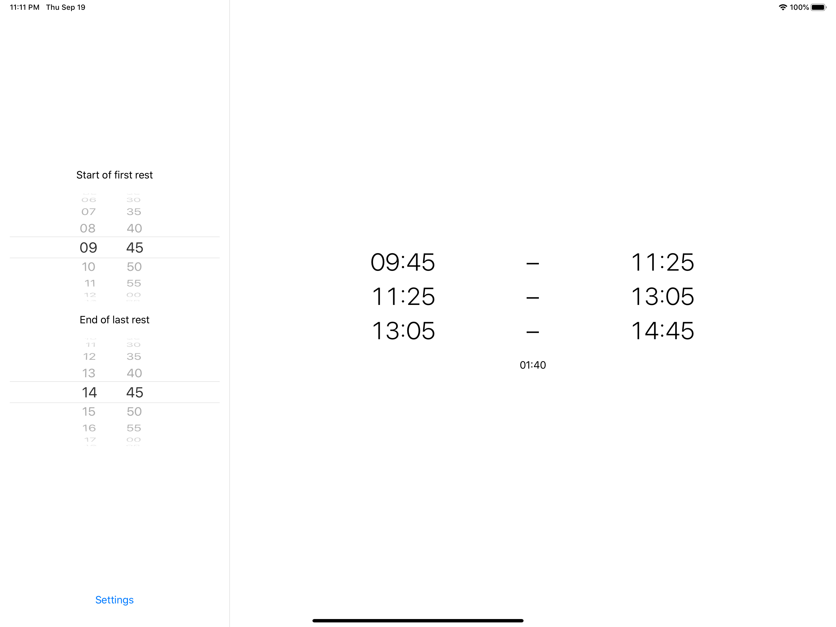 Pausenrechner screenshot 6