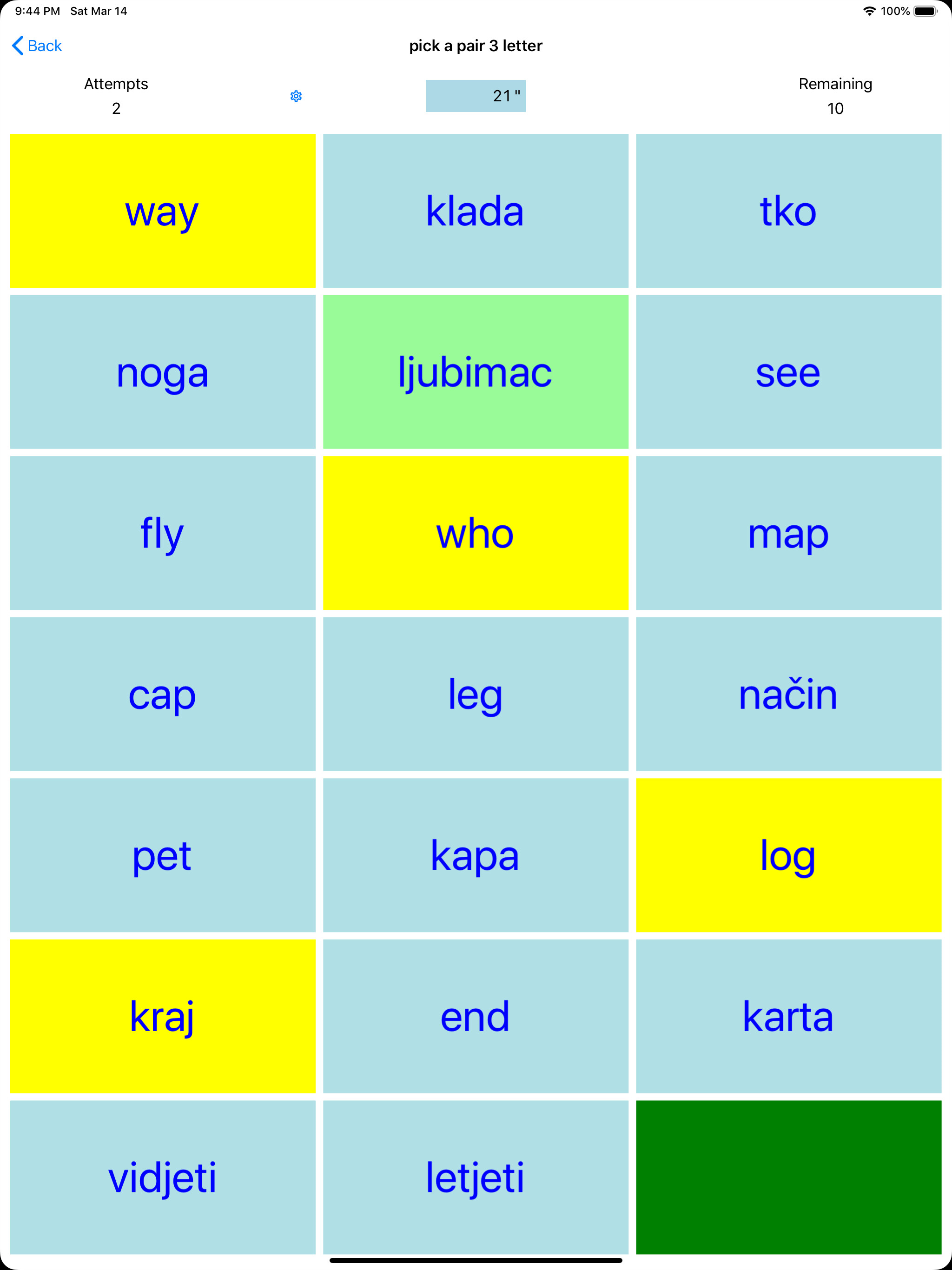 PickAPair Croatian - English screenshot 5