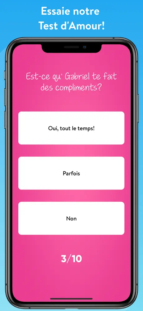 Test d'amour - Calculatrice