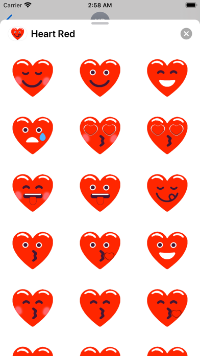 Screenshot #1 pour Heart Red Love Emojis Stickers