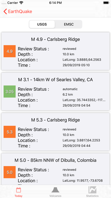 EarthQuakes Map & Volcanoes Screenshot