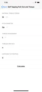 Bolt & Thread Calculators screenshot #3 for iPhone