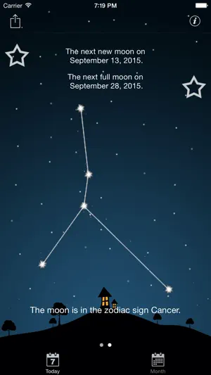 Sky and Moon phases calendar screenshot 3