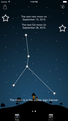 Sky and Moon phases calendar screenshot 3