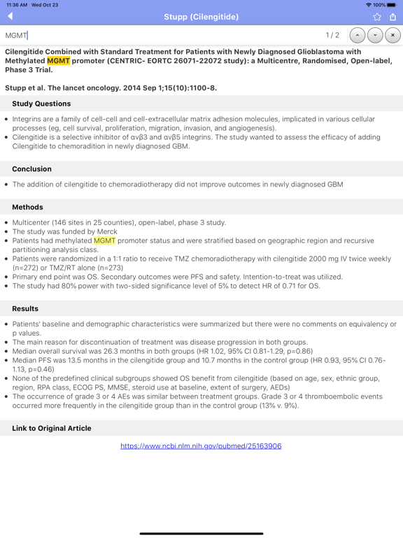 Screenshot #6 pour Neuro-Oncology Trials App