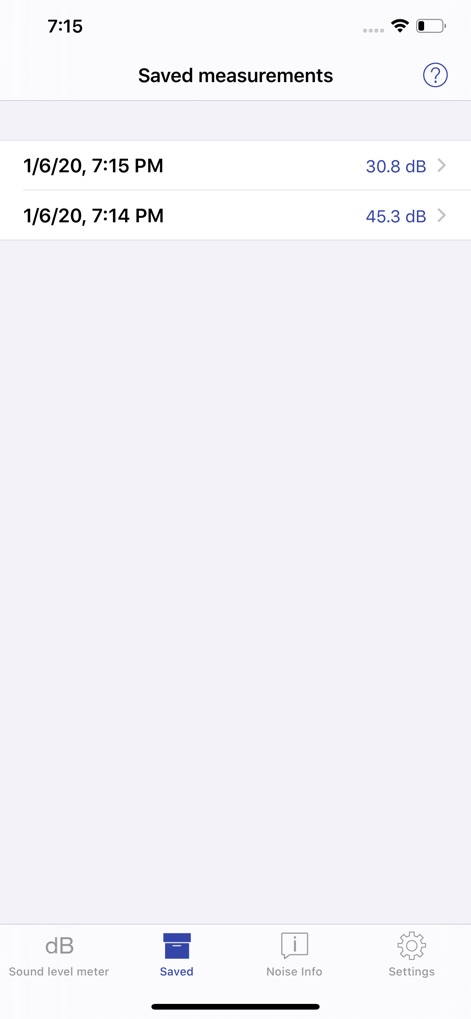NIOSH Sound Level Meter - Review past recordings and easily access detailed logs of saved measurements, including date/time stamps and corresponding dB levels.