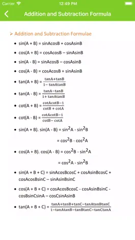 Game screenshot Trigonometry Formulas hack