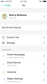 Cisco Jabber for BlackBerry screenshot