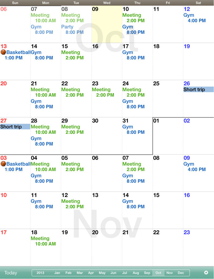 Monthly Calendar MocaHD