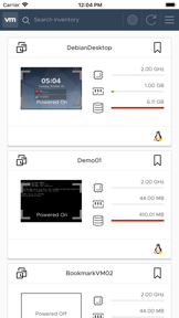 vSphere Mobile Client screenshot