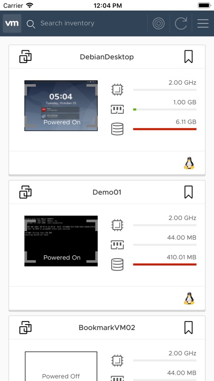 vSphere Mobile Client