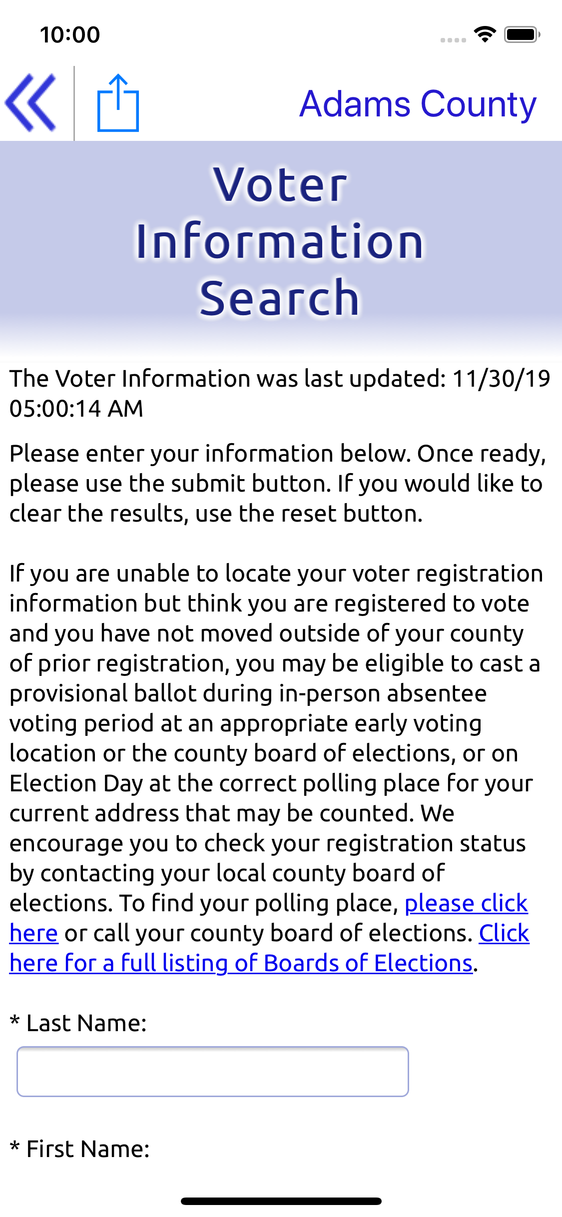 Ohio Voter Info
