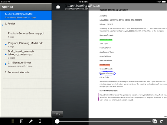 Board Papers iPad screenshot 2 - Business app