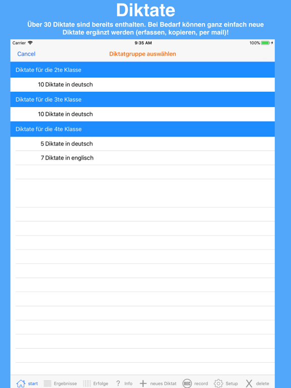 Diktat Trainer iPad screenshot 5 - Education app