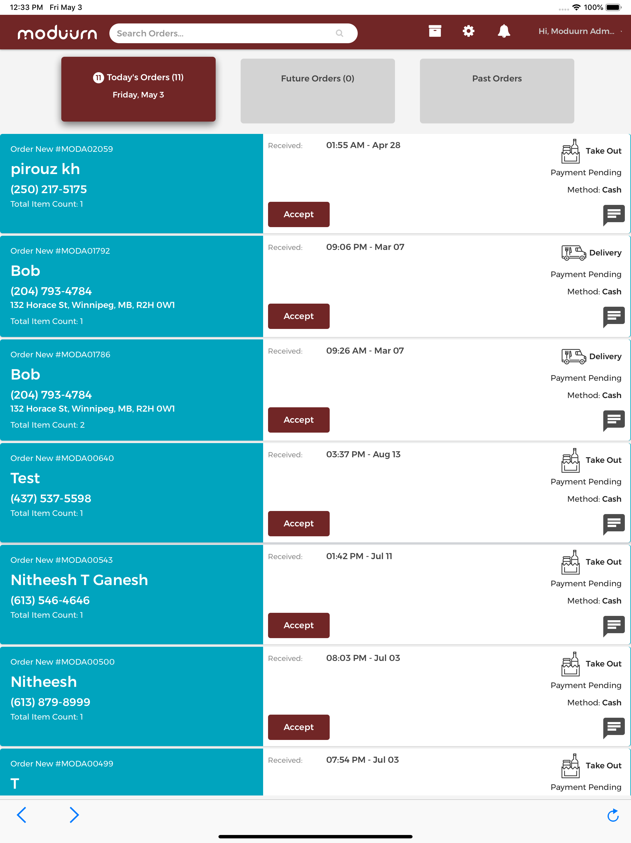 Moduurn Order Manager