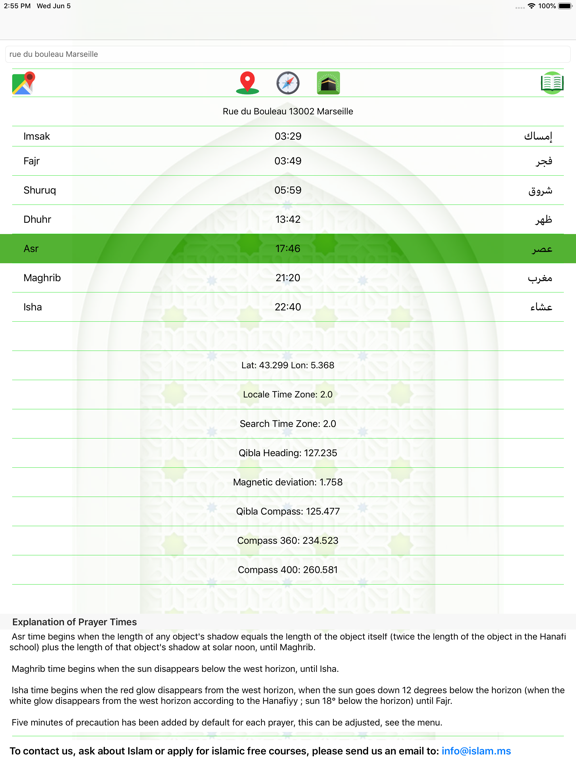 Screenshot #5 pour Islam.ms Prayer Times & Qibla