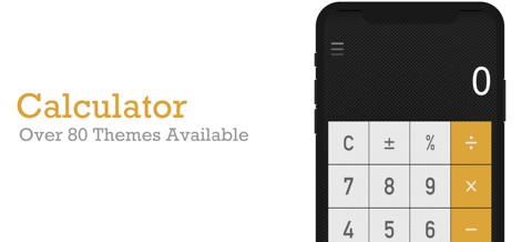 Calculator - Simple & Basic - 이 앱은 어두운 배경과 주황색 강조 색상을 통해 사용자가 직관적인 계산기 레이아웃을 경험할 수 있도록 합니다.