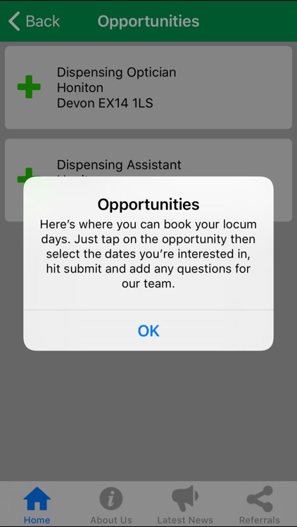 Specsavers Locum Diary