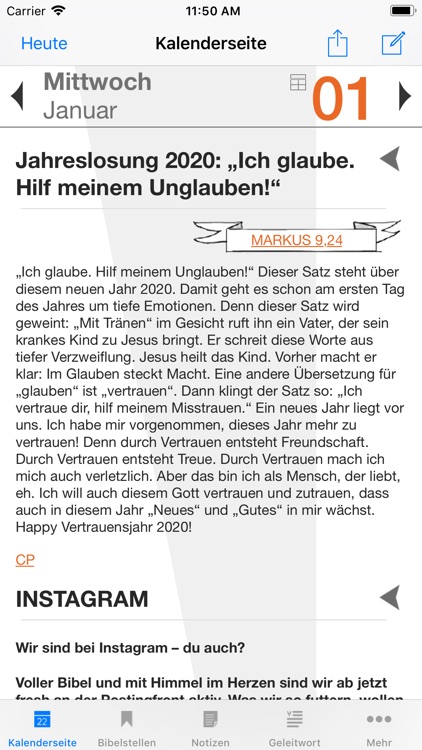 Start in den Tag 2020