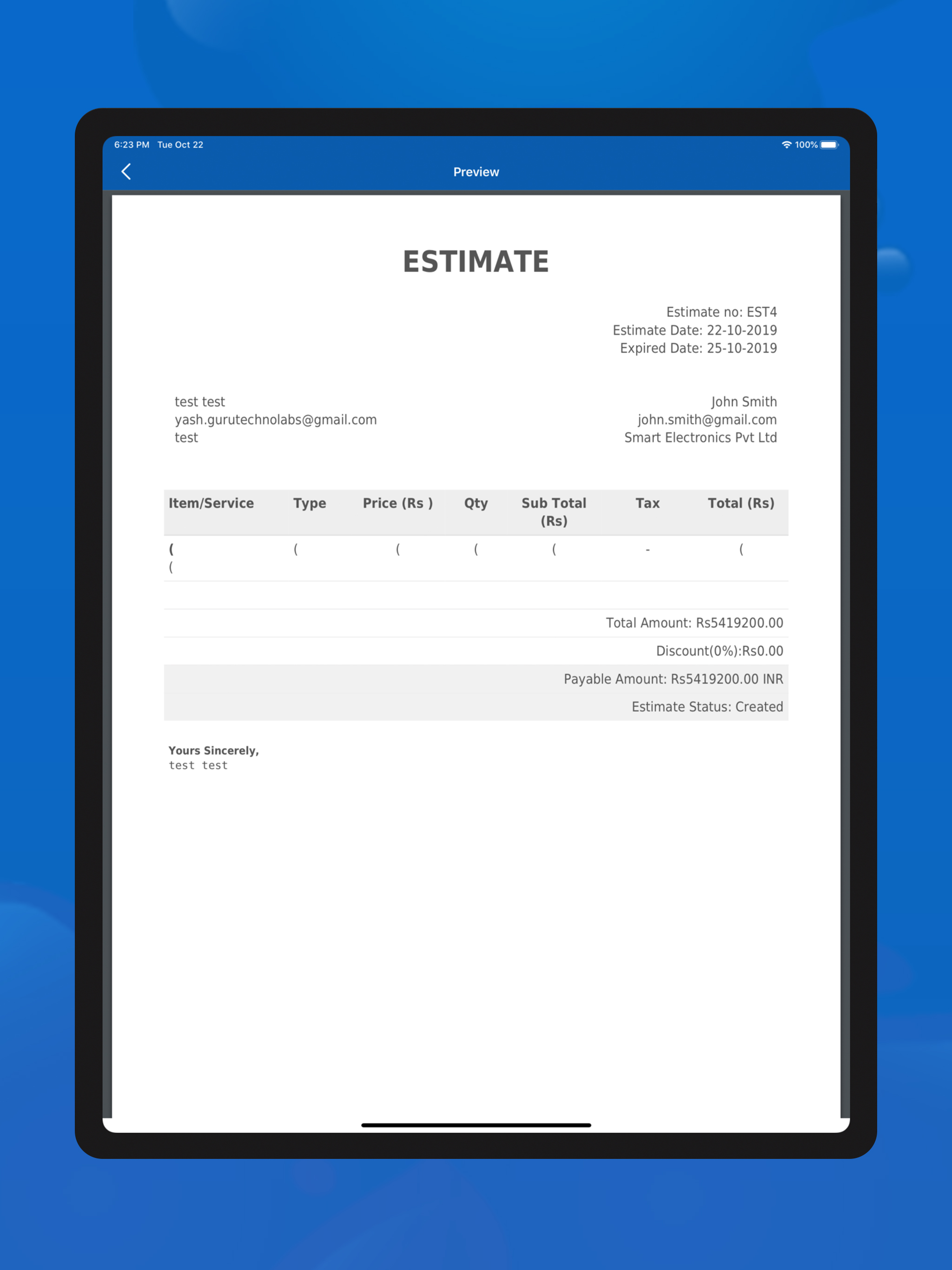 Quick Invoice Maker