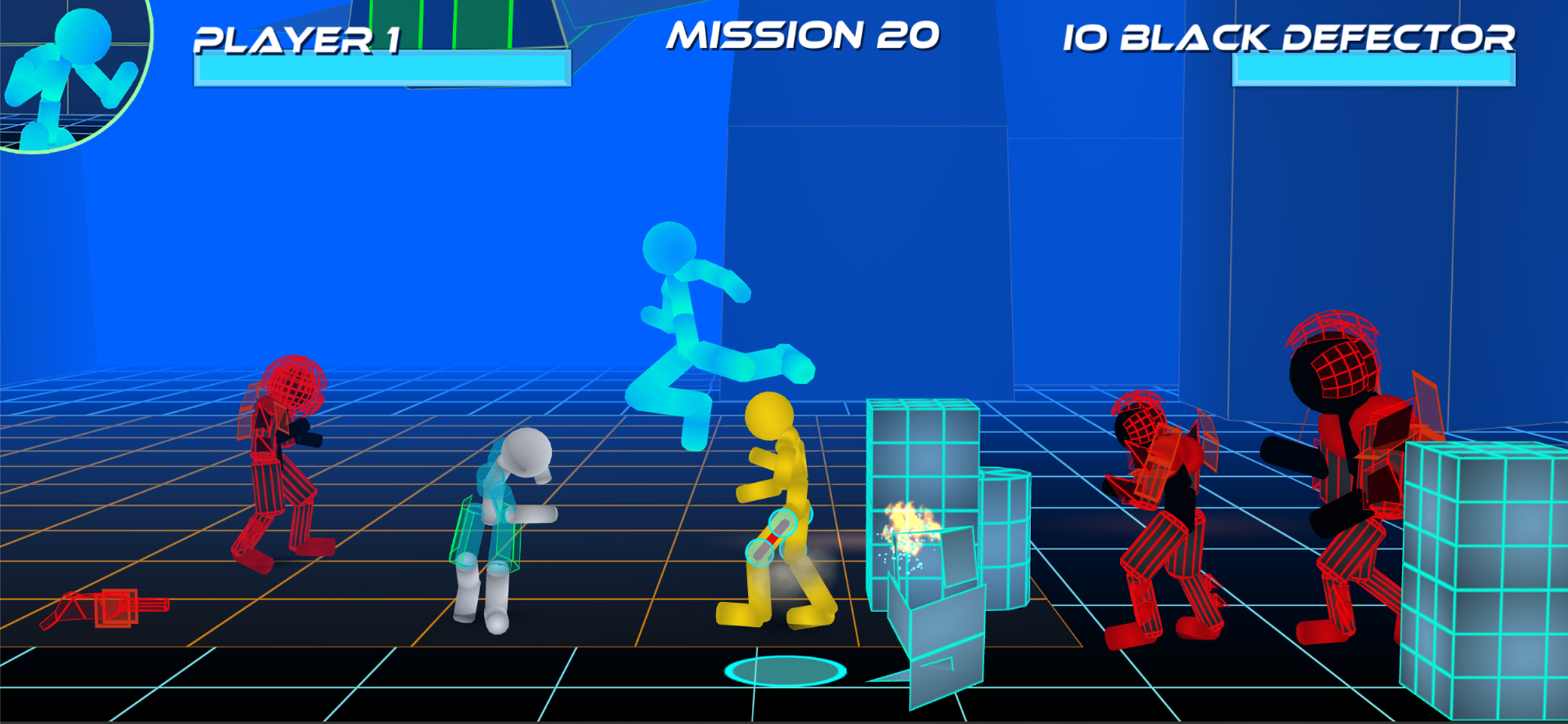 Stickman Neon Street Fighting
