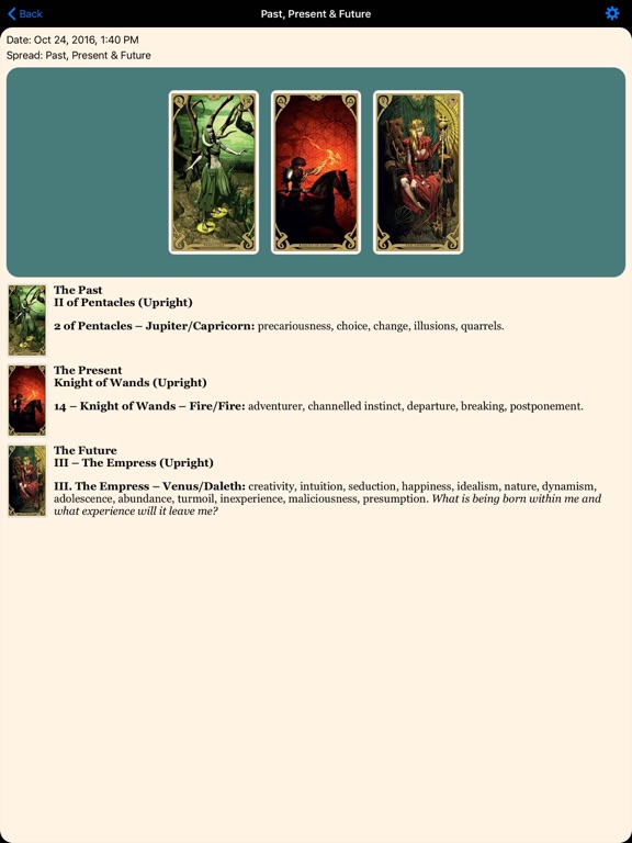 Night Sun Tarot iPad screenshot 4 - Entertainment app