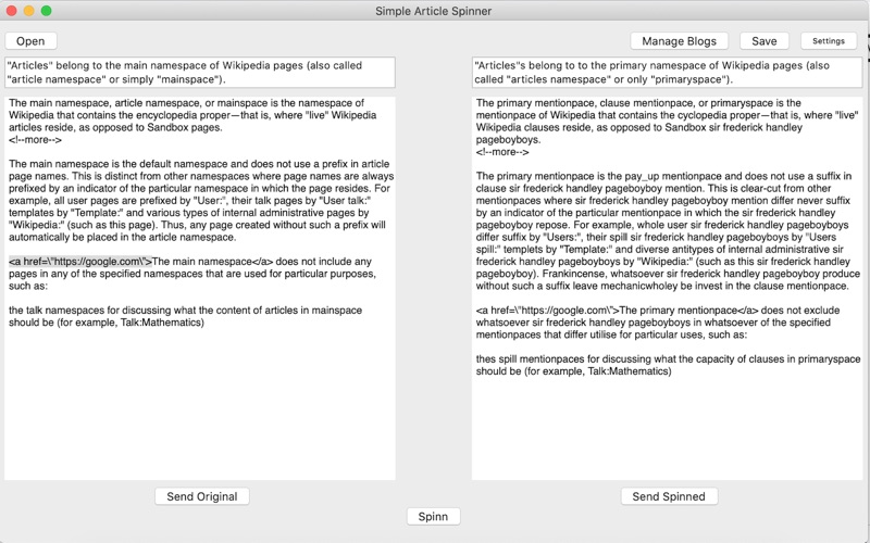 Screenshot #2 pour Simple Article Spinner