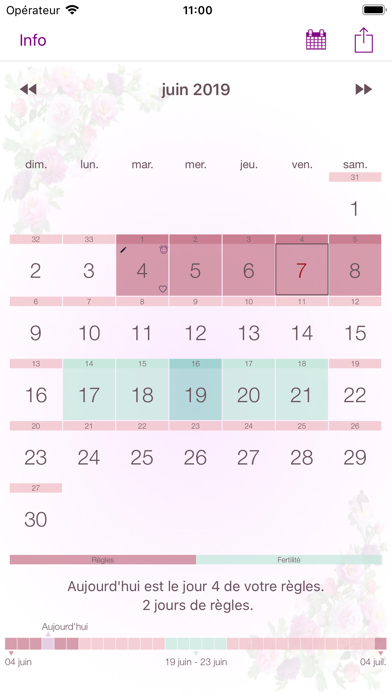 Screenshot #1 pour Mon calendrier des règles