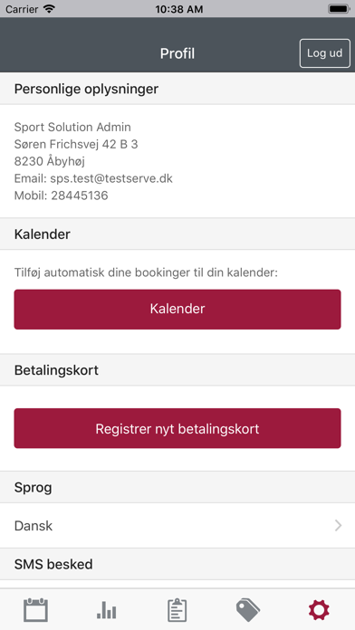 Sport Solution Booking Screenshot
