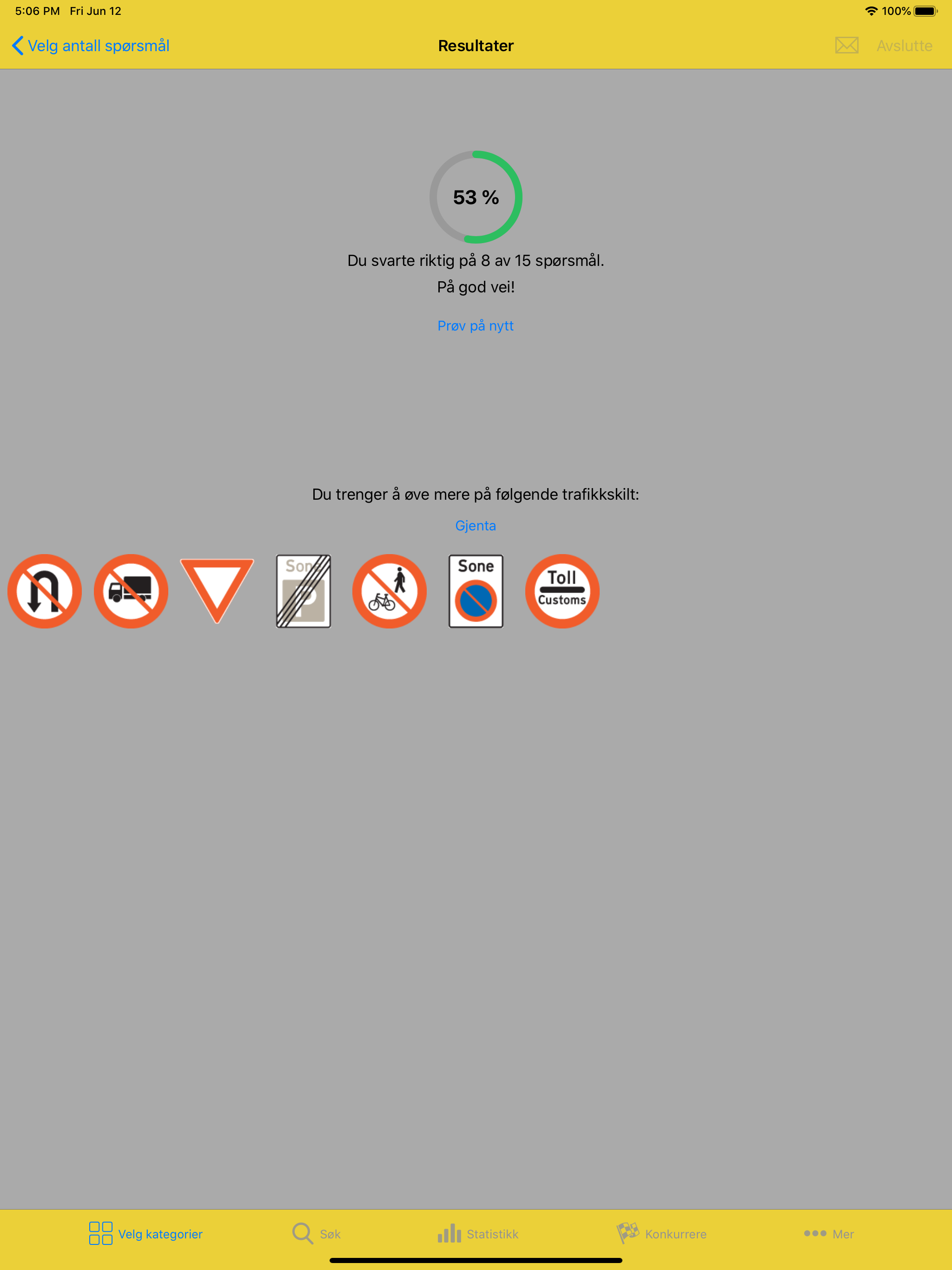 Trafikkskilt Quiz