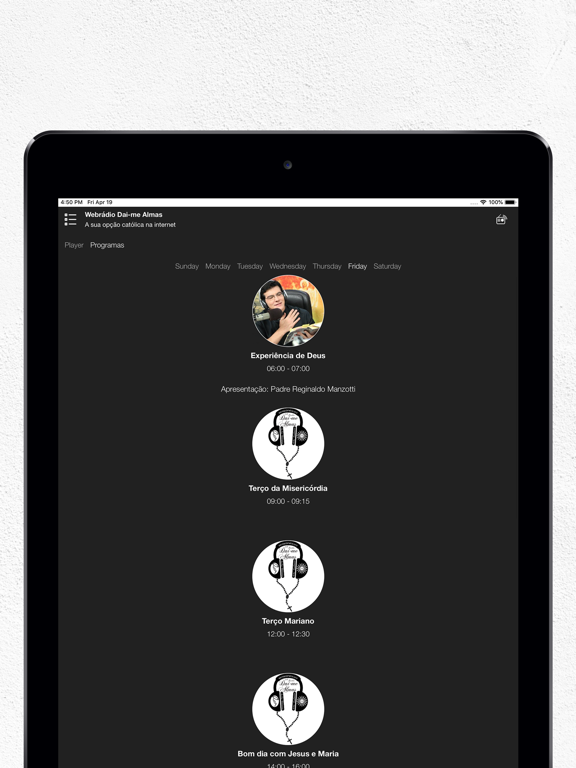 Webrádio Dai-me Almas iPad screenshot 5 - Music app