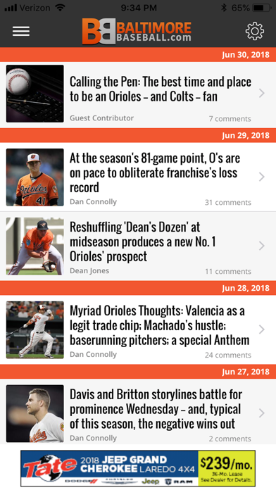BaltimoreBaseball.com Screenshot