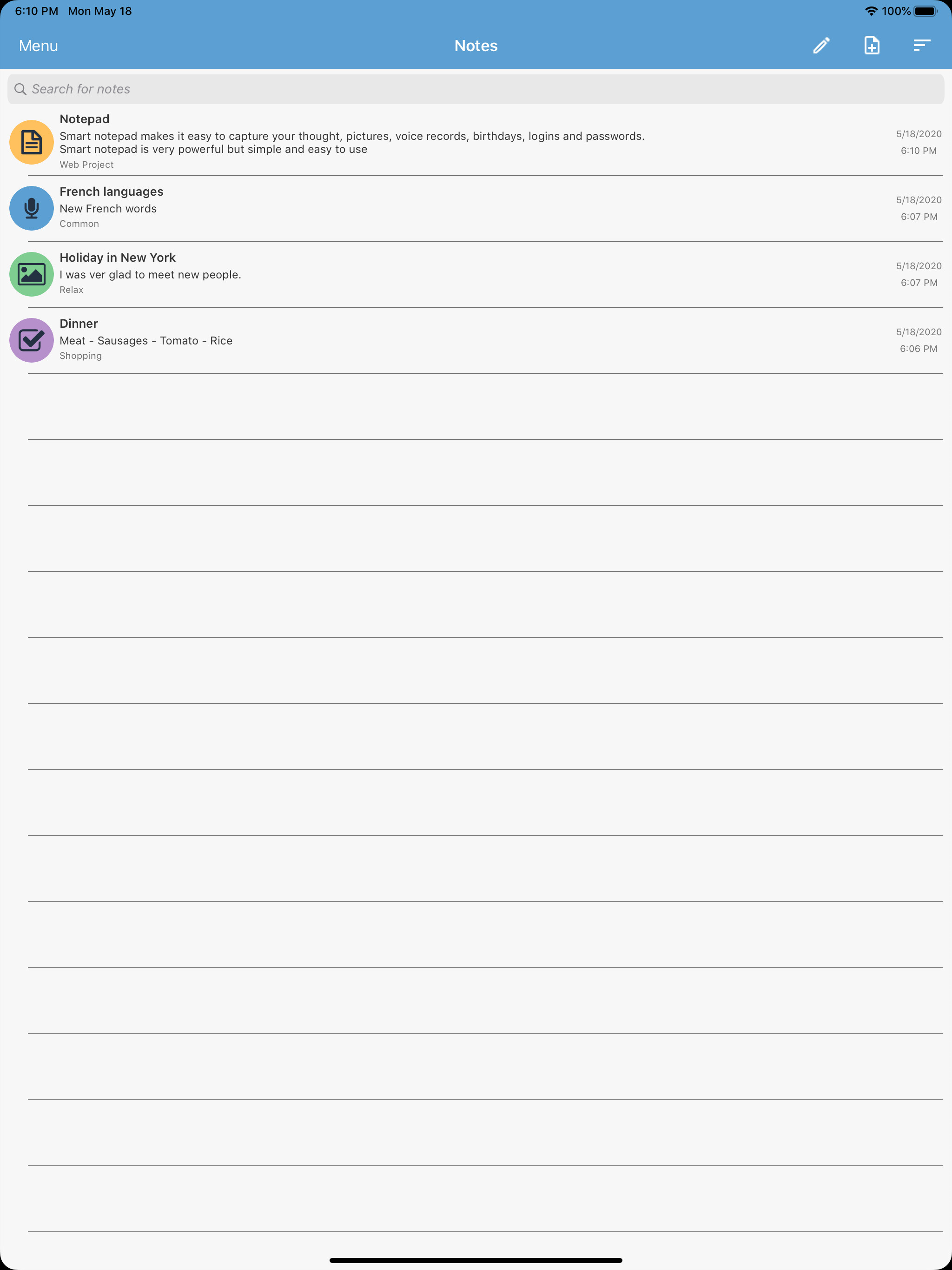 Notepad: notes, checklist screenshot 12