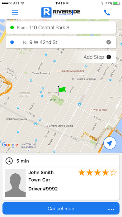 Riverside Car & Limo Service Screenshot