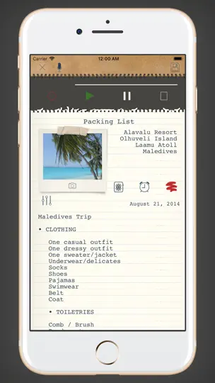 Screenshot von Memono Tagebuch + Notizen auf dem iPhone 2